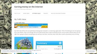 My Traffic Value | Earning money on the internet