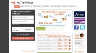 Buy cheap train tickets - UK train times & train fares - MyTrainTicket