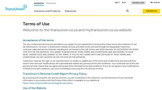 Terms and Conditions | TransUnion Africa