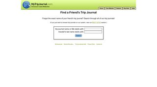 Find a Trip Journal - MyTripJournal