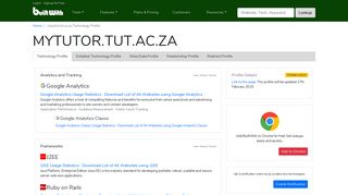 mytutor.tut.ac.za Technology Profile - BuiltWith