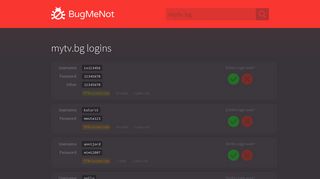 mytv.bg passwords - BugMeNot
