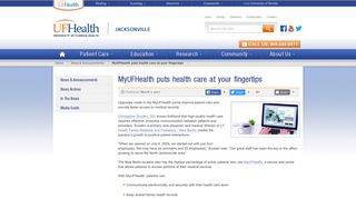 MyUFHealth puts health care at your fingertips - UF Health Jacksonville