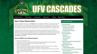Spin Class Reservation | UFV Cascades