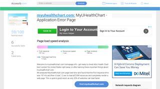 Access myuhealthchart.com. MyUHealthChart - Application Error Page