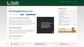MYUHealthChart.com - For the Best in Patient Care - University of ...