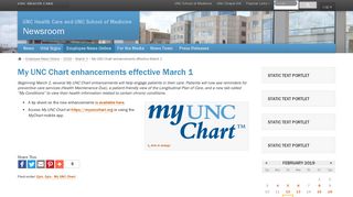 My UNC Chart enhancements effective March 1 — News Room - UNC ...