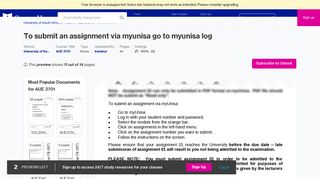 41 pages To submit an assignment via myUnisa Go to myUnisa Log in ...