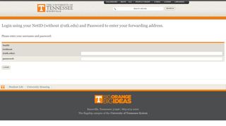 forwarding address - The University of Tennessee, Knoxville