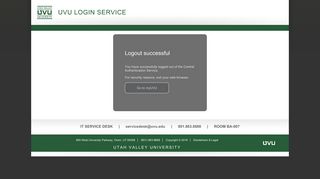Logout successful - UVU Login Service