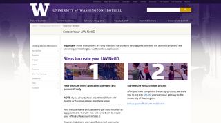 Create Your UW NetID - Undergraduate Admissions - UW Bothell