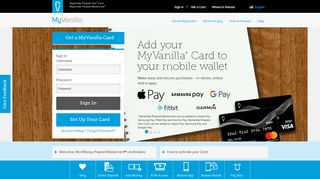 MyVanilla Reloadable Prepaid Card