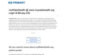 myWakeHealth @ www.mywakehealth.org Login & Bill pay Info