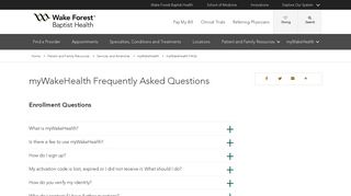 FAQ - Wake Forest Baptist Health