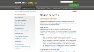 Online Services for Employers WCBNS