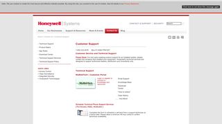 Customer Support - Honeywell Systems