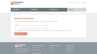 Reset your password | My Westfield