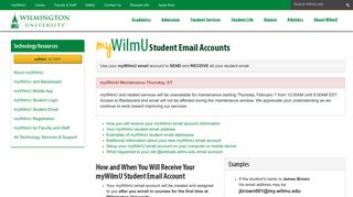 myWilmU Student Email | Wilmington University
