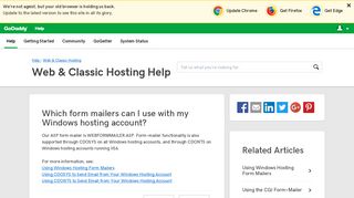 Which form mailers can I use with my Windows hosting account ...