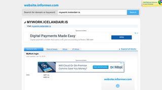 mywork.icelandair.is at WI. MyWork login - Website Informer