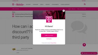 How can i activate my employee discount?? I wor... | T-Mobile Support