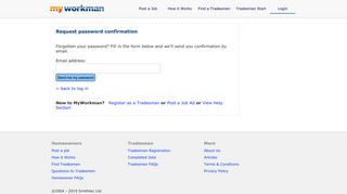 Request password confirmation - MyWorkman