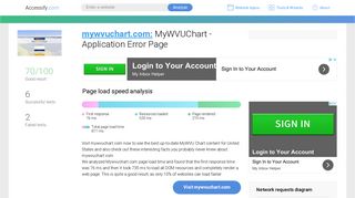 Access mywvuchart.com. MyWVUChart - Application Error Page