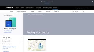 Finding a lost device – Sony Xperia Z3 Compact support (English)