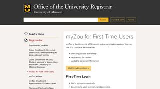 myZou for First-Time Users // Office of the Registrar // University of ...