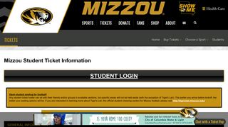 Mizzou Student Ticket Information - University of Missouri Athletics