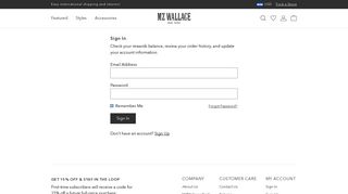 Account Login | MZ Wallace