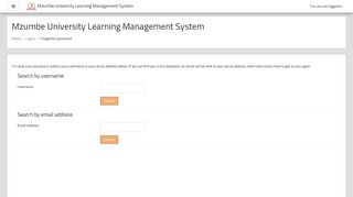 Forgotten password - Mzumbe University Learning Management System