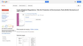 Code of Federal Regulations, Title 40, Protection of Environment, ...