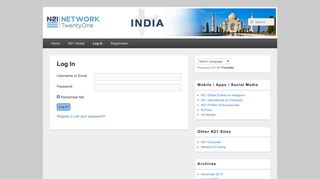 Log In – Network TwentyOne India