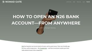 How to Open an N26 Bank Account—from Anywhere - Nomad Gate