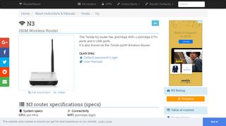 Tenda N3 Default Password & Login, Manuals and Reset Instructions ...