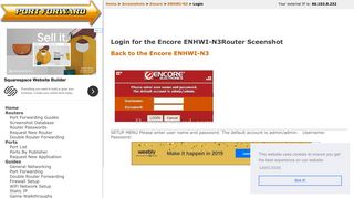 Encore ENHWI-N3 Login Router Screenshot - PortForward.com