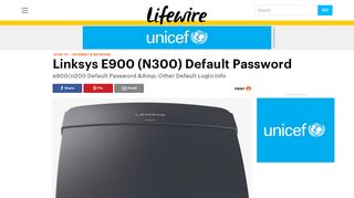 Linksys E900 (N300) Default Password - Lifewire