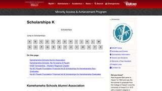 Scholarships K - University of Hawaii at Hilo