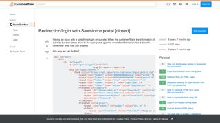 Redirection/login with Salesforce portal - Stack Overflow