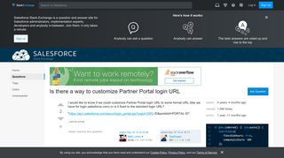 Is there a way to customize Partner Portal login URL - Salesforce ...