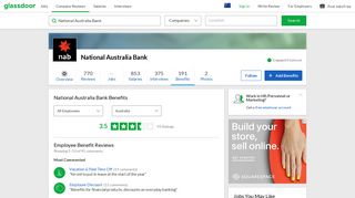 National Australia Bank Employee Benefits and Perks | Glassdoor.com ...