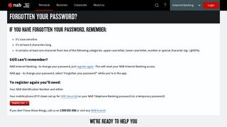 Forgotten your password? - NAB