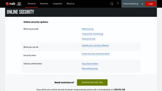 Internet Banking Online Security - Cyber Security Options - NAB