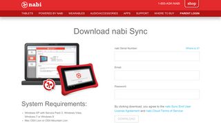 nabi Sync - Log-in And Download