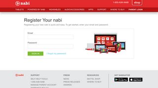 nabi Tablets with Parental Controls - Parental Dashboard Log in