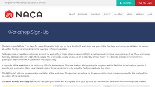Workshop Sign-Up - NACA