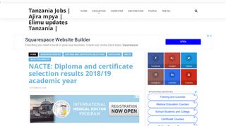 NACTE: Diploma and certificate selection results 2018/19 academic ...