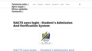 NACTE oavs login - Student's Admission And Verification System ...