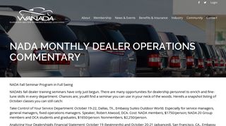 NADA MONTHLY DEALER OPERATIONS COMMENTARY | WANADA